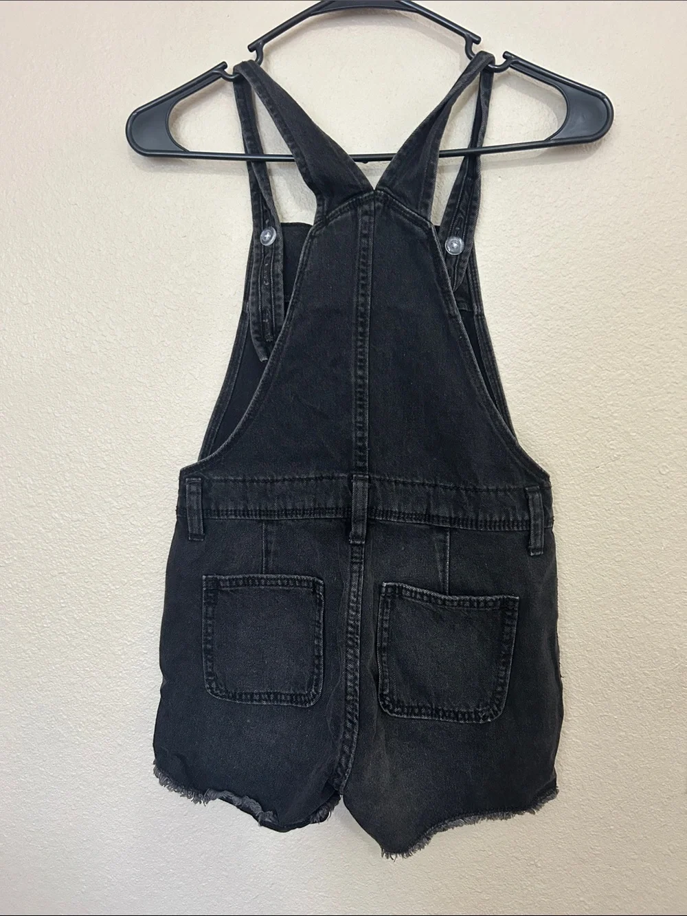 Light Blue & Black Denim Kids' Short Overalls